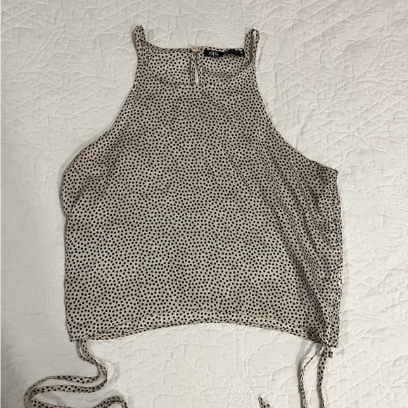 Zara Tops - Zara Polka Dot Halter Top with Adjustable Sides